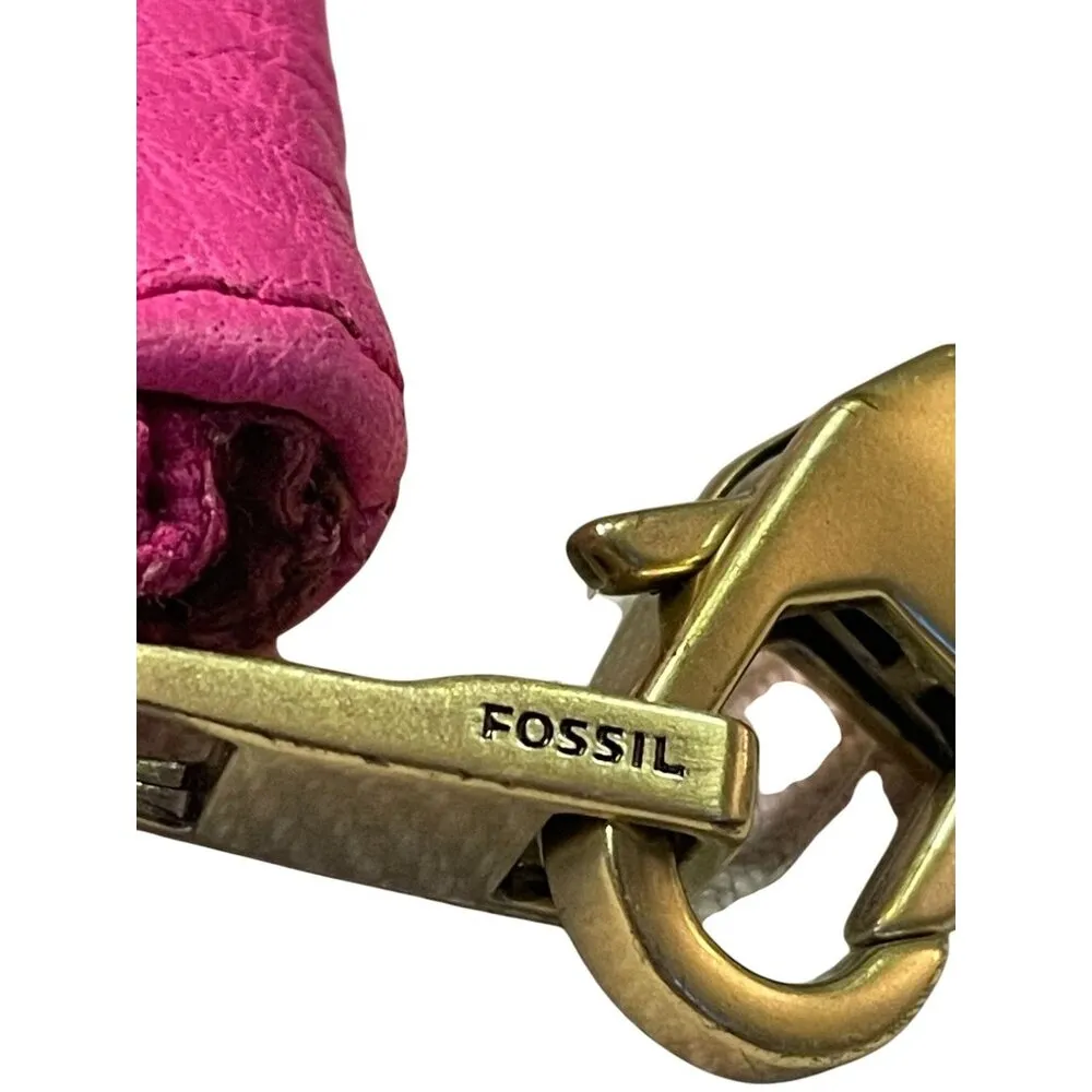 Fossil Wristlet Used Pink Leather Textured - Image 5