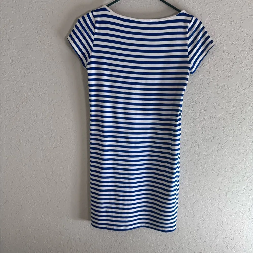 Susana Monaco Navy & White Striped Scoop Neck T-Shirt Dress Size XS - Image 4