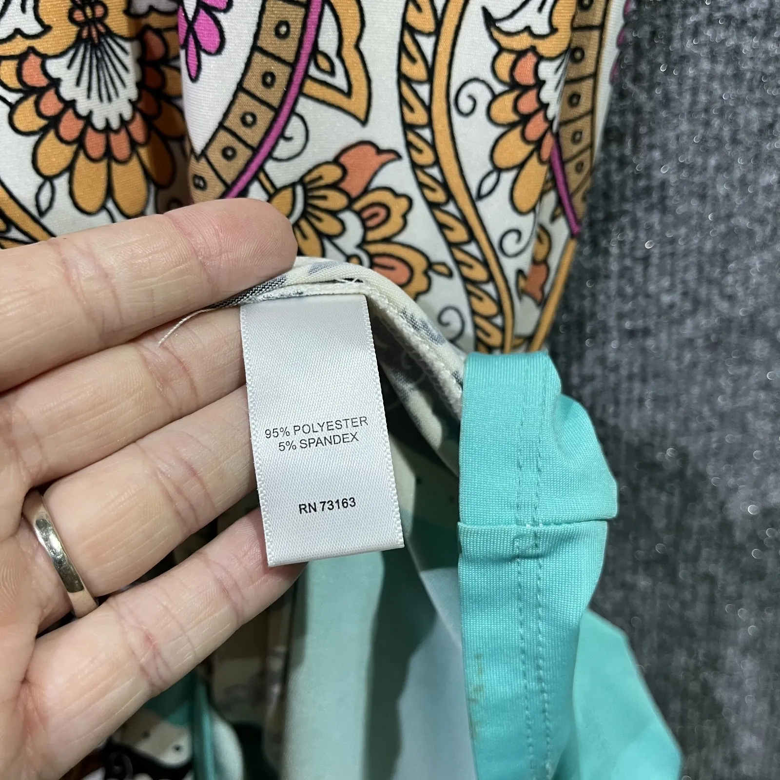 Melissa Paige Shift Dress Womens XL Multi Paisley Print Keyhole Neck Knee-Length - Image 5