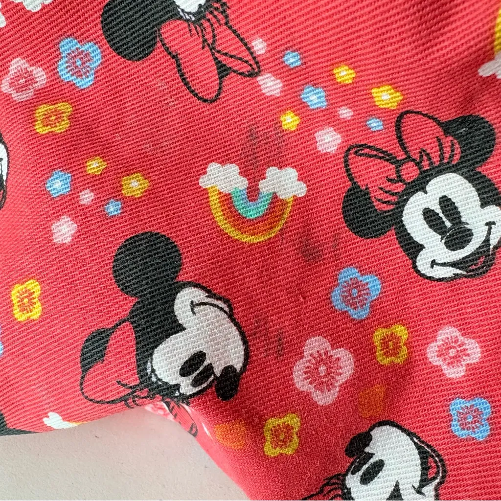 Disney Minnie Mouse Print Duffel Gym Bag Weekender Red Canvas Travel Bag 15.5x9” - Image 9