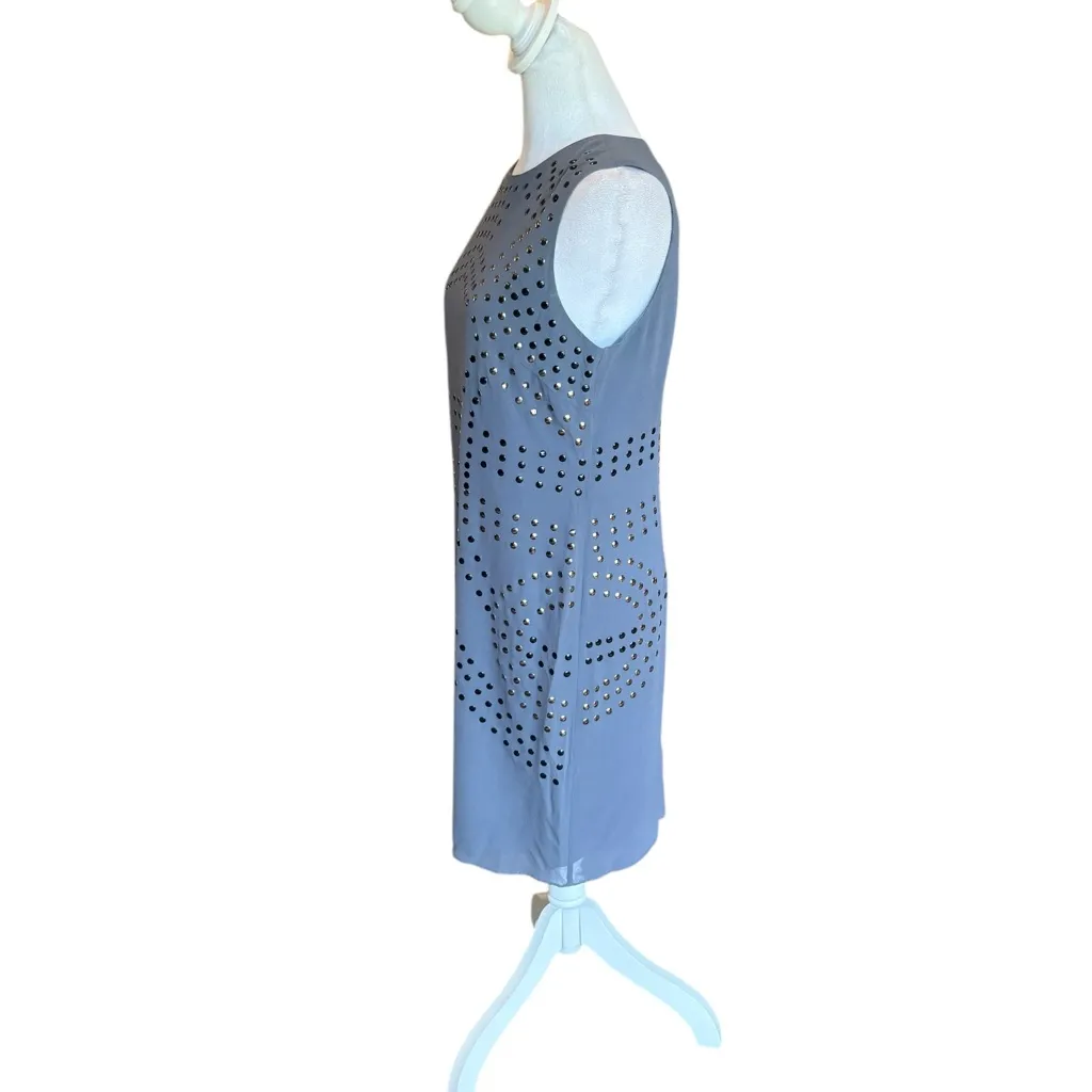 Cynthia Rowley Silk Studded Mini Dress Slate Blue Gray Womens Size 8 - Image 3