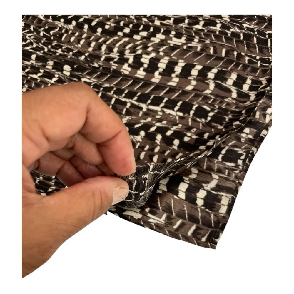 Max Mara Bird feather like pattern SILK dress M - Image 6