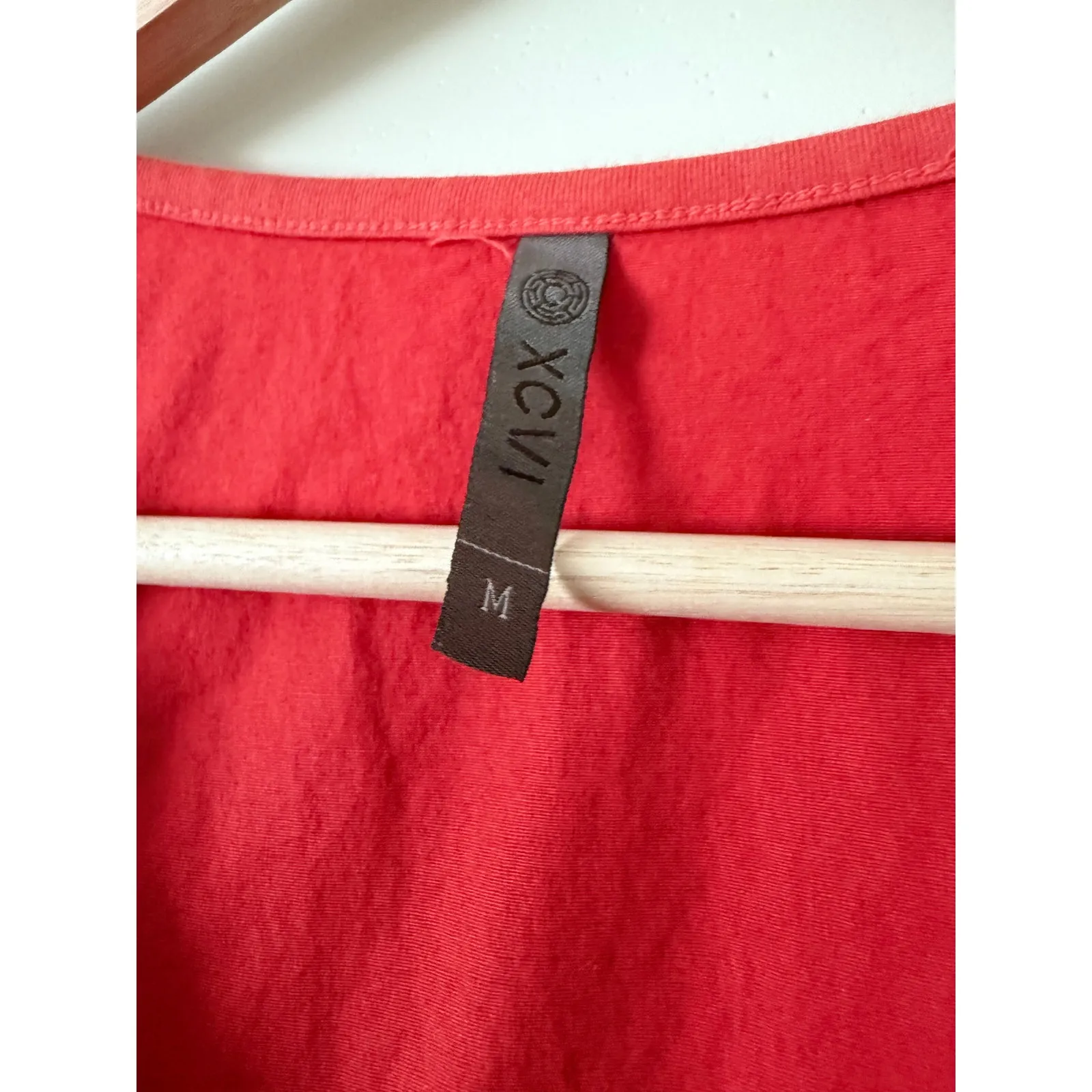 XCVI Red Orange Ruched Tank Dress Cotton Spandex Medium Travel Boho Avant Garde - Image 5