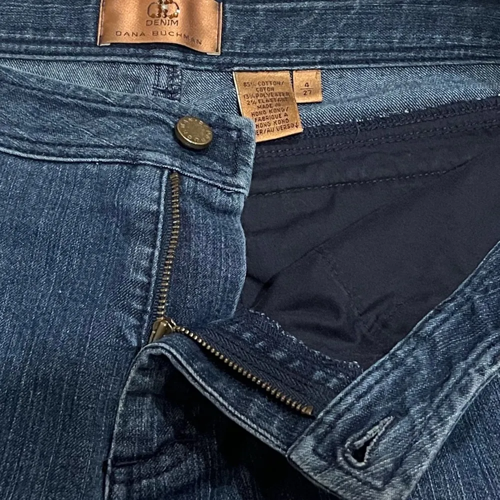 Dana Buchman Boot Cut Mid Rise Dark Wash Solid Stretch Jeans Women’s 4 - Image 4