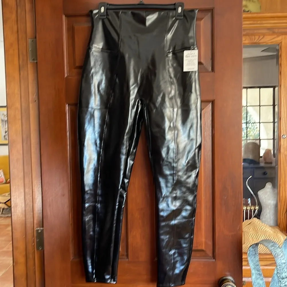 Revolve SPANX faux patent leather leggings size extra large - Image 4