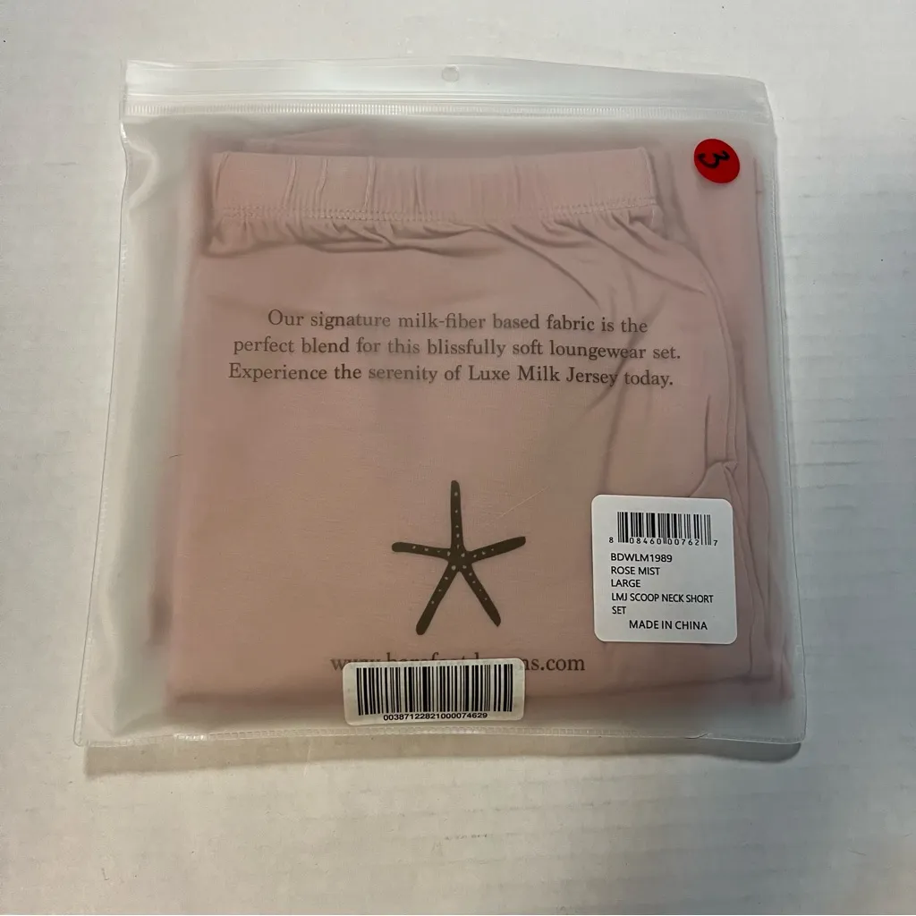 Barefoot Dreams Pajamas Luxe Milk Jersey Scoop Neck Tee & Shorts Set Sz L NWT - Image 7