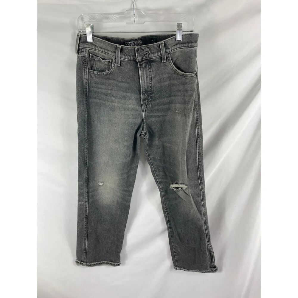 Lucky Brand Authentic Straight Crop Grey Crater Lake Jeans Size 8/29 - Image 3