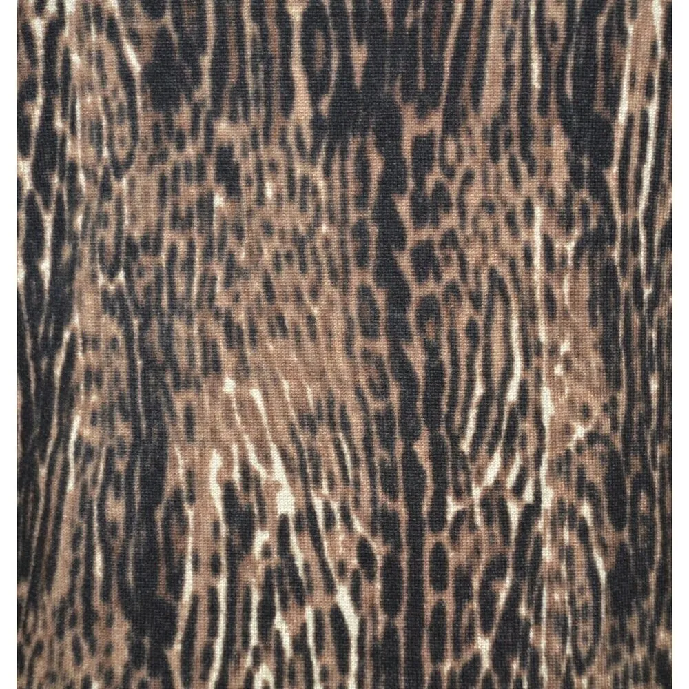 Carmen Mark Valvo Cheetah Animal Print Thin Knit Sweater Beaded Neckline Size S - Image 7