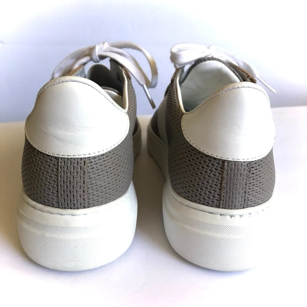 M.Gemi Volata Sneakers in Perforated Gray and White Like New Size 9 - Image 6