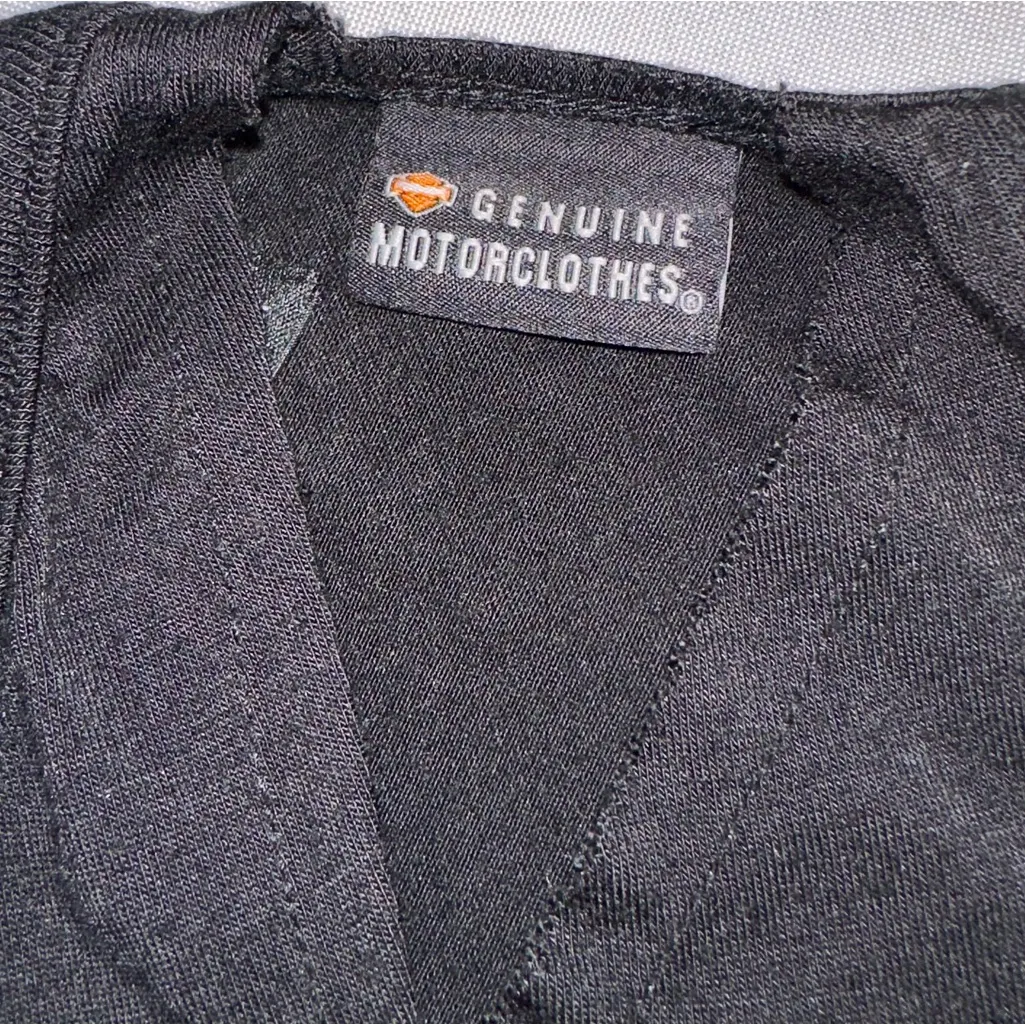 Harley Davidson Tank Top Tee Distressed Strappy Biker Moto Motorcycle Sz Med Y2K Black - Image 7