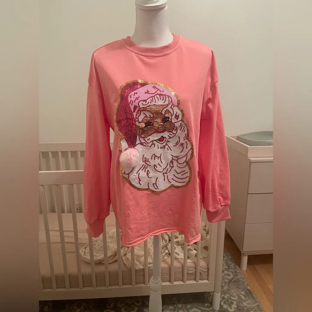 Boutique Santa Sweatshirt Pink Size M - Image 2