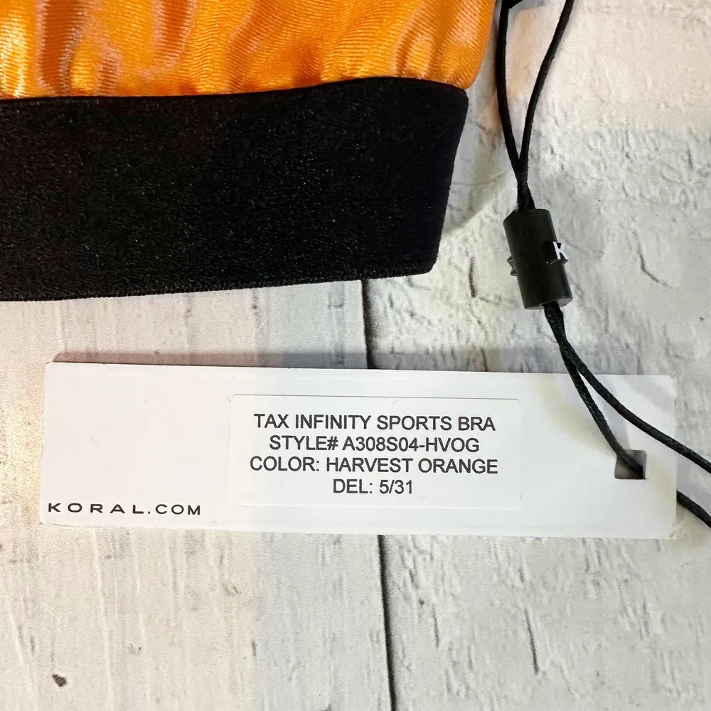 Koral Tax Infinity Sports Bra Size Small Harvest Orange - Image 5