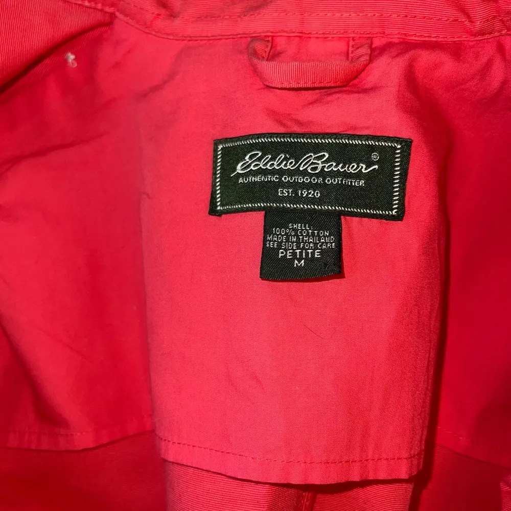 Eddie Bauer Super Cute  Double-Breasted Coral Canvas Jacket! - Image 7