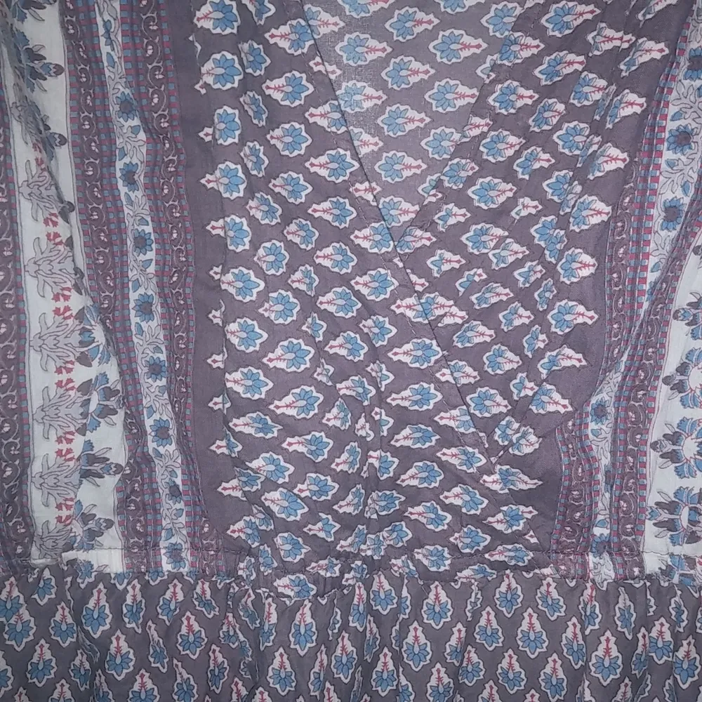 Urban Outfitters M Cotton Boho Short Sleeved Mauve Purple Mini Dress - Image 5