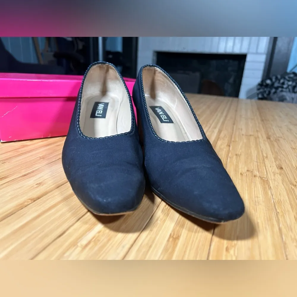 Vaneli Womens Dress Shoes Size 10M Navy Pump Fabric Upper Used Blue - Image 2