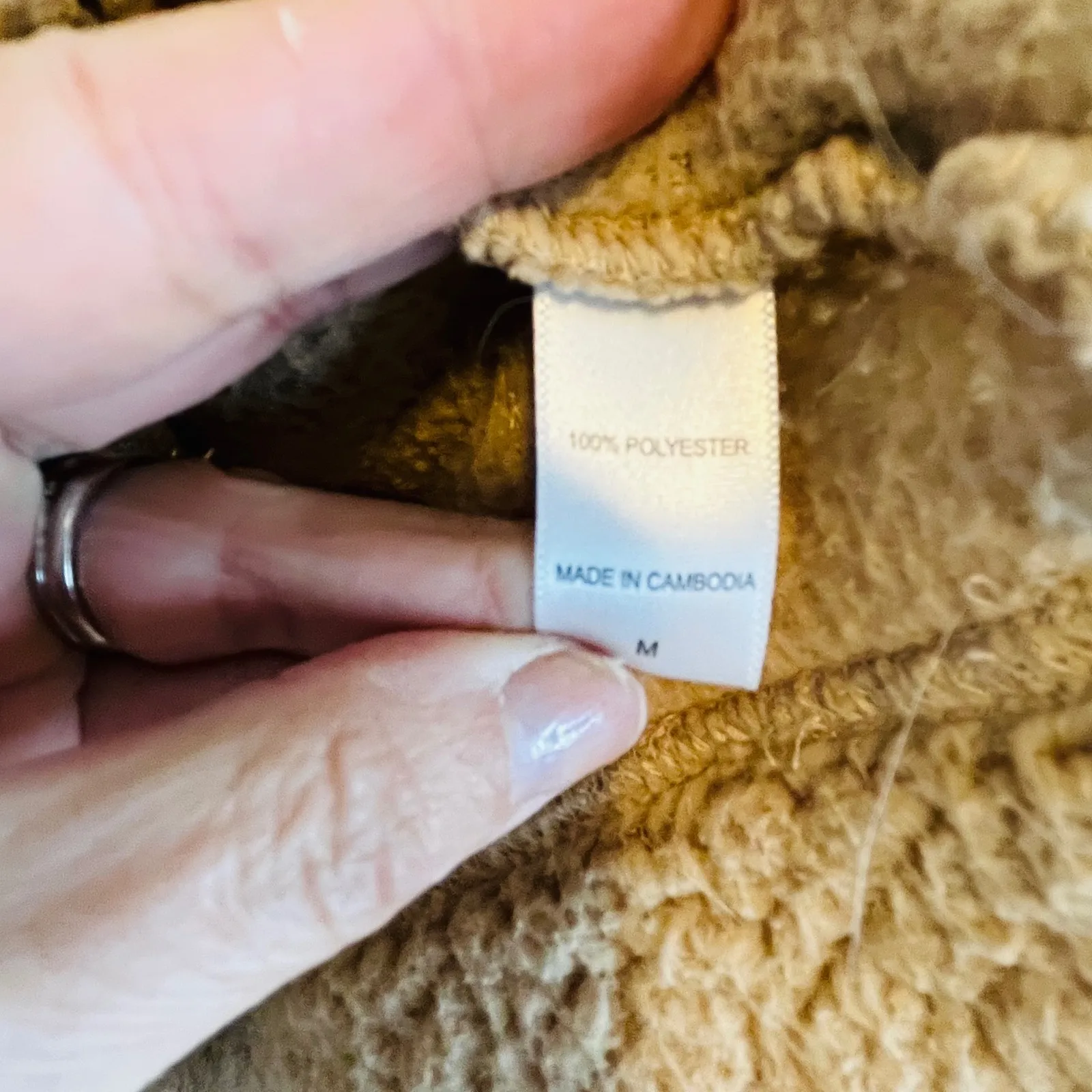 Koolaburra by UGG Sherpa Fleece Half Zip Hoodie Tan Size M - Image 10