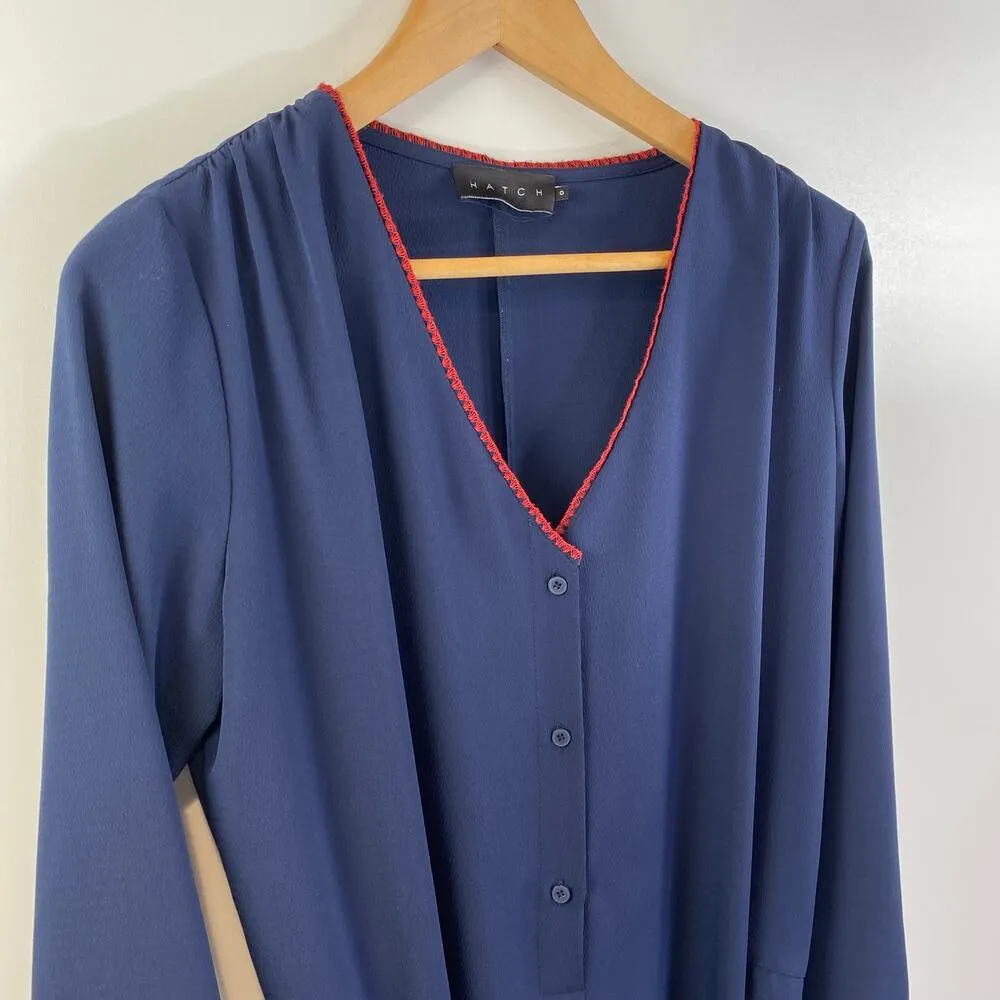 Hatch The Emmauelle Crepe Jumpsuit Maternity Navy Blue Size XS - Image 6