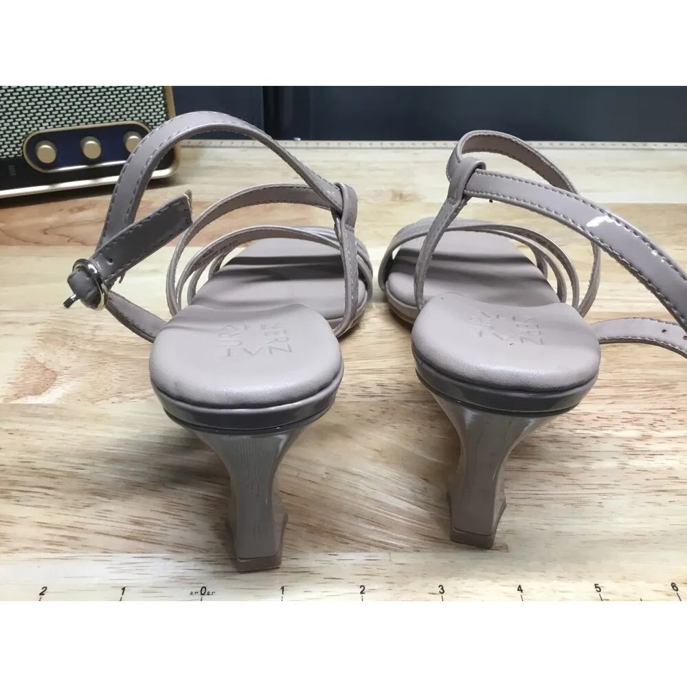 Naturalizer Galaxy Women 8.5 M Gray Patent Leather Open Toe Strappy Dress Sandal - Image 3