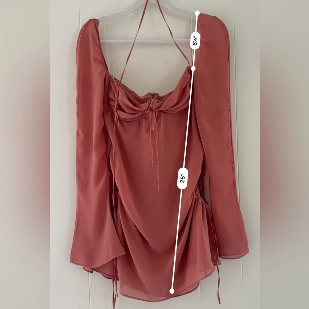 HOUSE OF CB BABY Pink Chiffon Cutout Halter Mini Dress Size M - Image 13