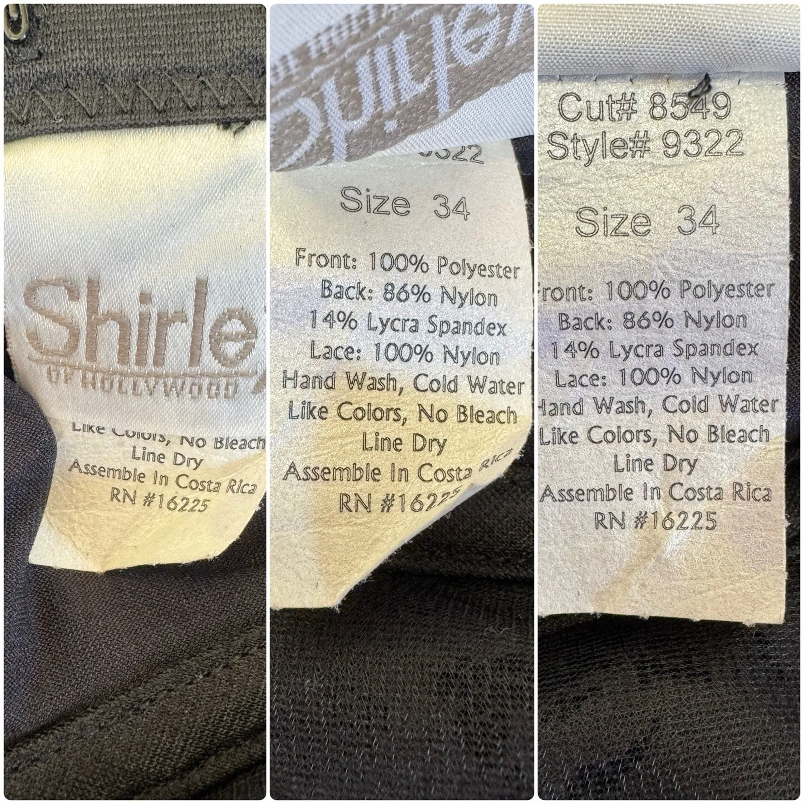 SHIRLEY Of Hollywood Vintage Y2K Lace Corset Garter Straps Boned Lace Up Sz 34 Black - Image 7