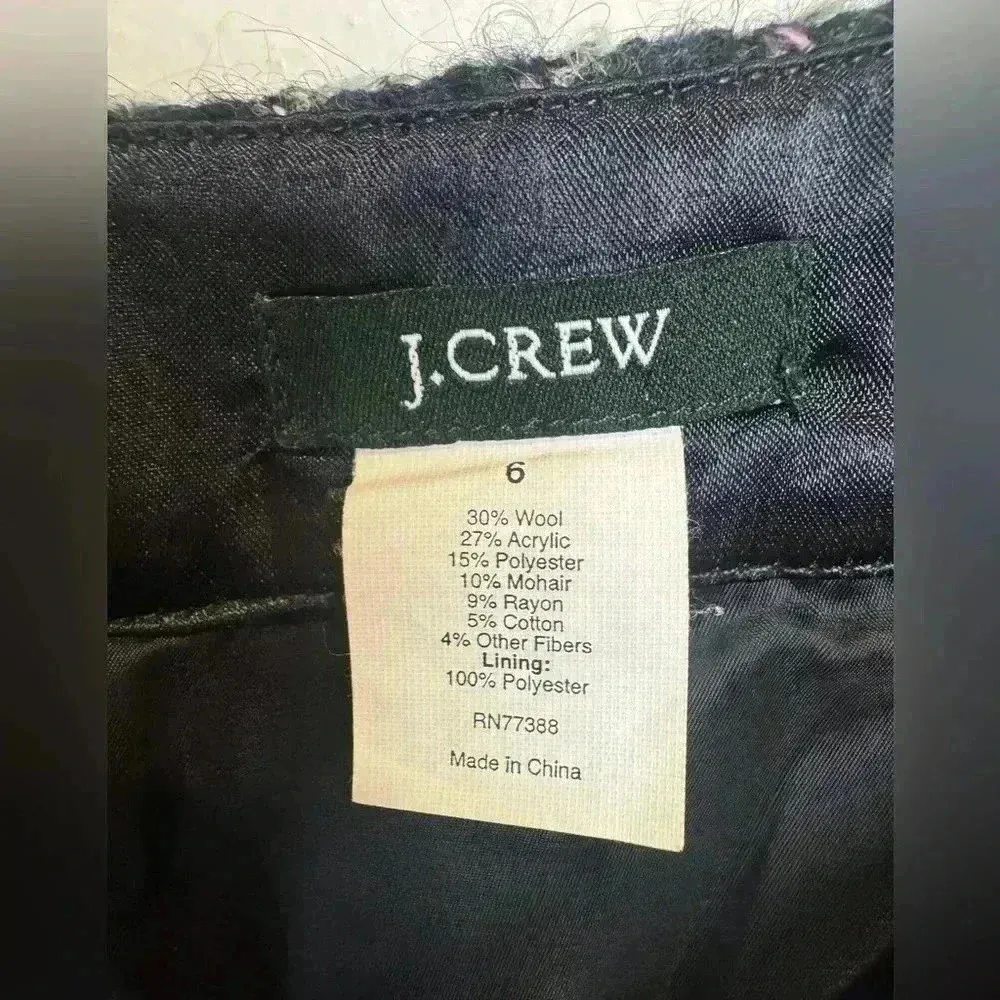J.CREW Women’s Vintage Moss Tweed Knit Pencil Straight Wool Classic Skirt Size 6 - Image 4