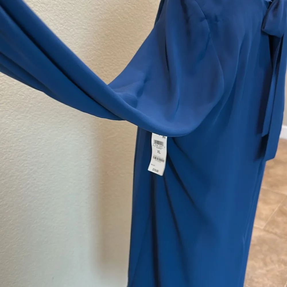 New Inc International Concepts Chiffon Blue Dress that ties in the back Size XL - Image 7