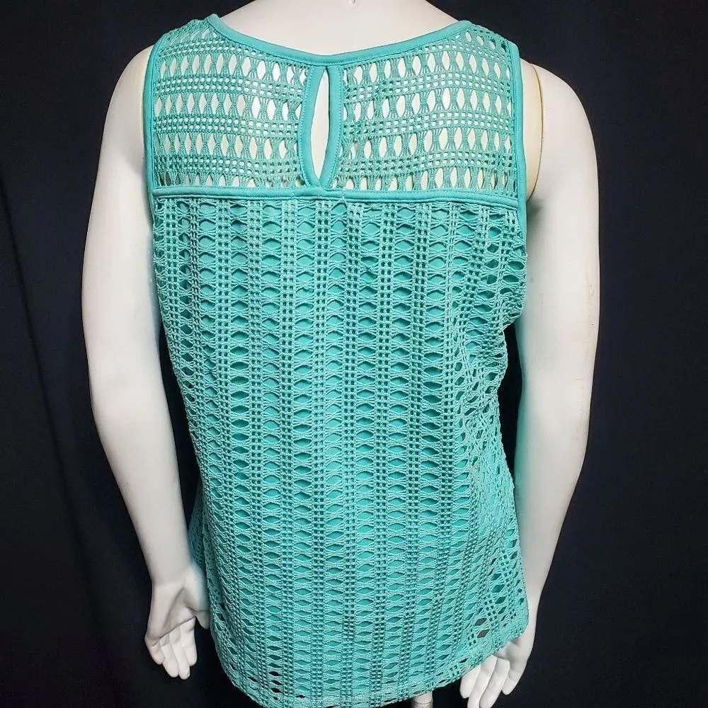 Le Rouge Green Lace Tank Top (L) Size L - Image 4