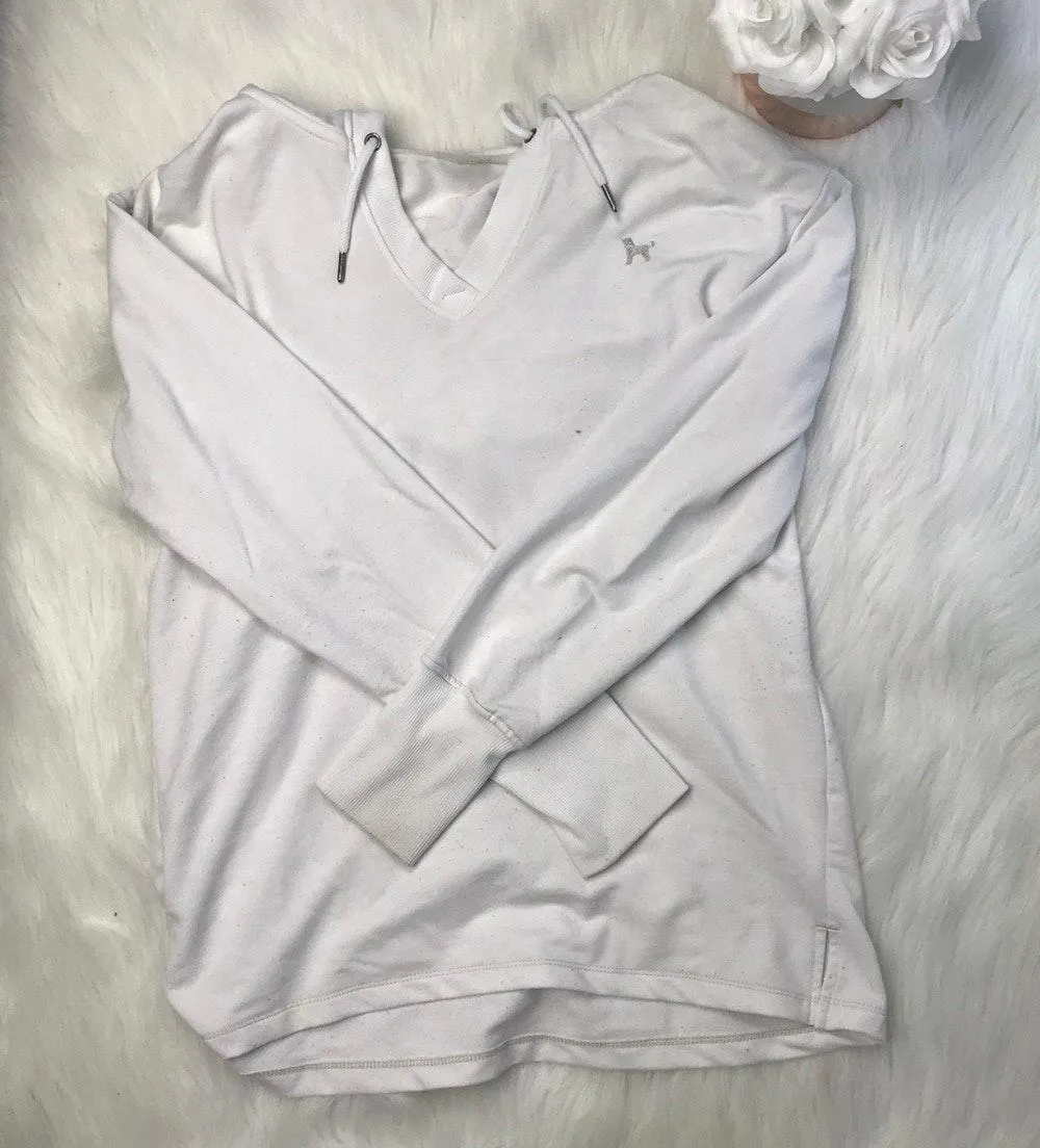 White Drawstring Pullover Sweatshirt - Image 2