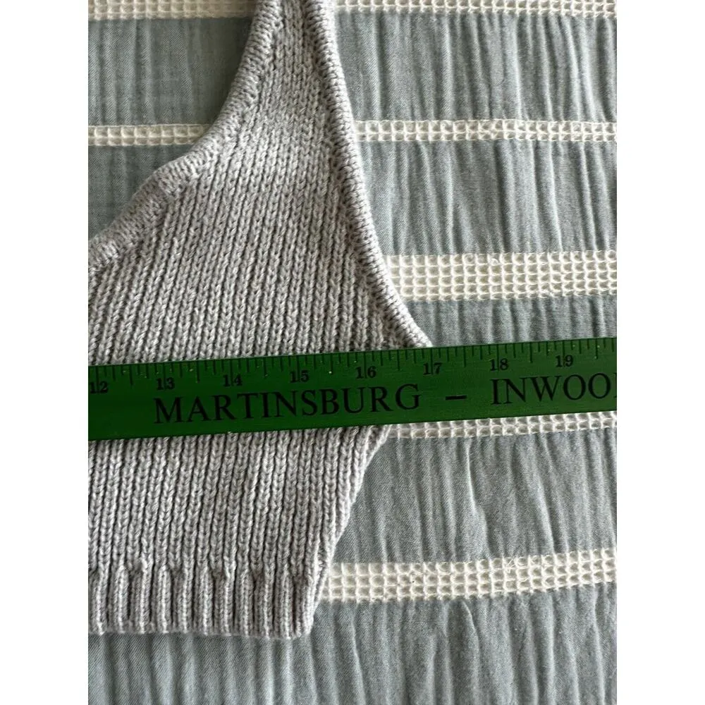 New WeWoreWhat Scoop Pull On Bra Top Chunky Cozy Stitch Light Gray XL NWT - Image 7