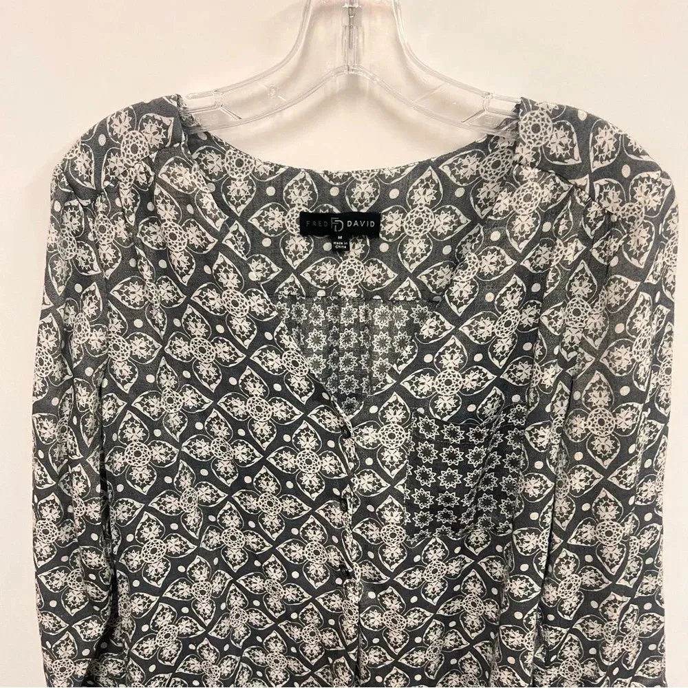 Grey Blouse Hi Low Hem with front pocket size medium - Image 9