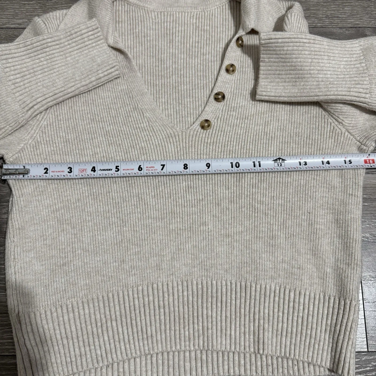 Happily Grey Women Oatmeal V Neck Cropped Stretchy Sweater Size M Gray Size M - Image 11