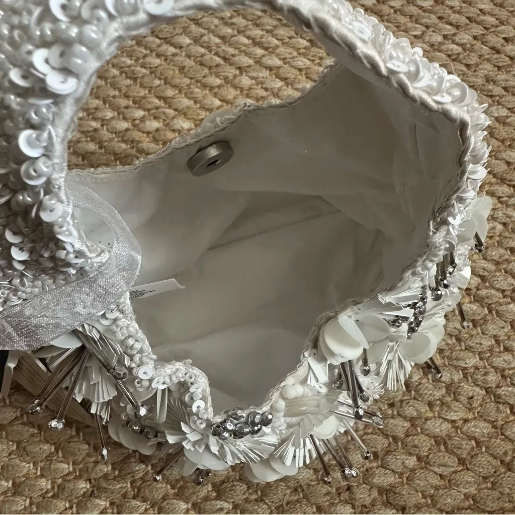 Made in India Mini White Beaded Purse - Image 5