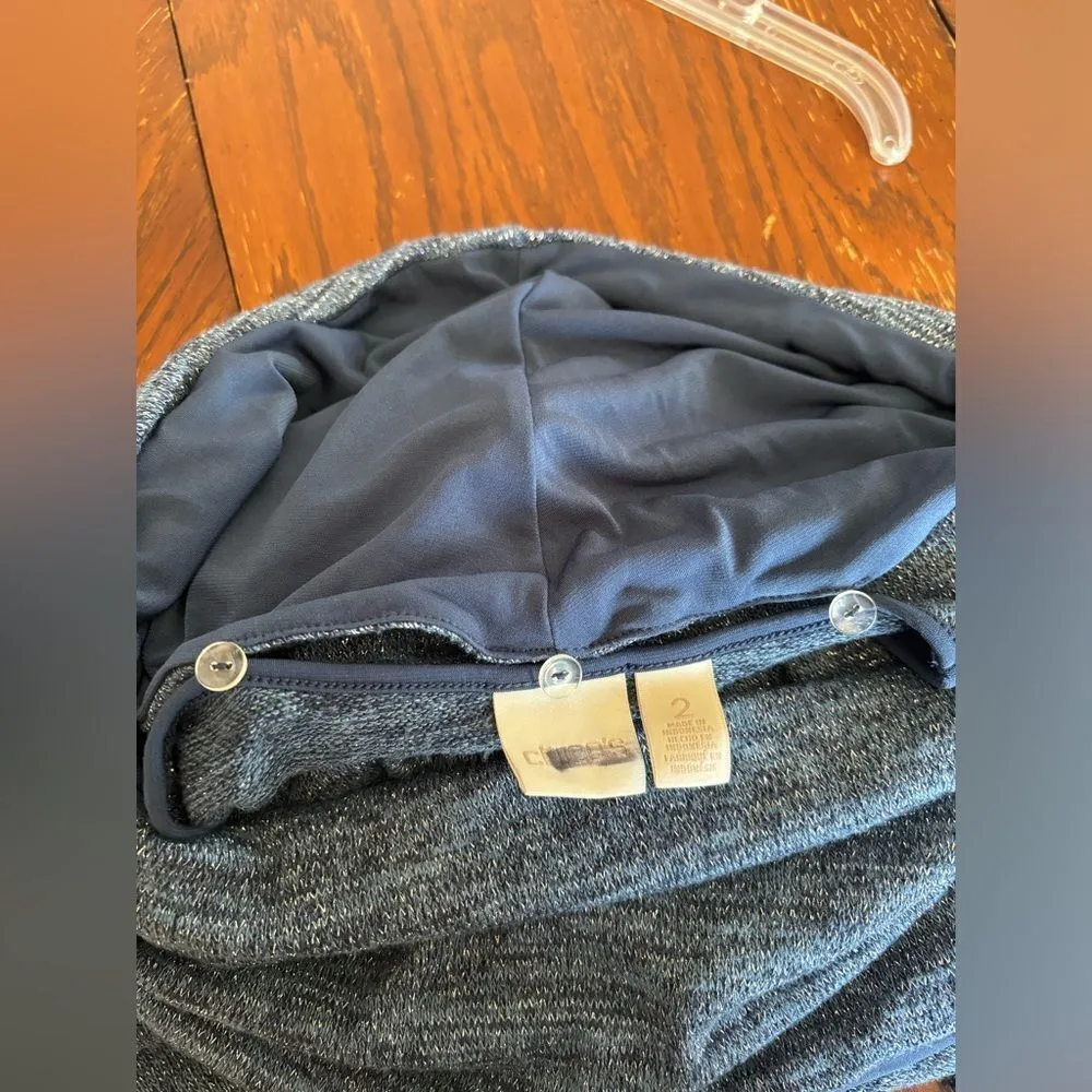 Chico's Chico’s size 2 blue metallic top with removable scarf - Image 6