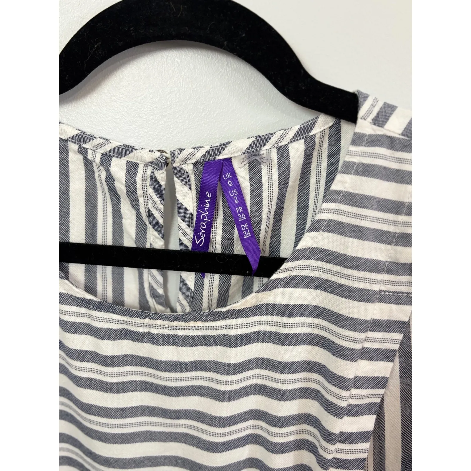 Seraphine Striped Peplum Top‎ Casual Blouse Sleeveless Women's Maternity Gray Size undefined - Image 3