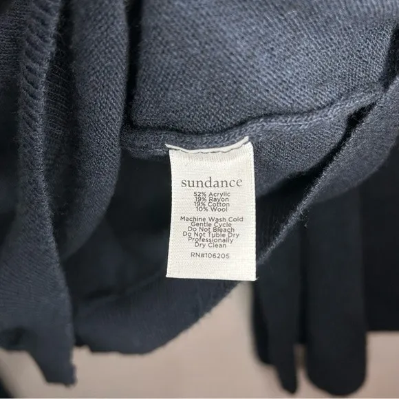 Sundance navy blue flare bell sleeve wool blend knit boho sweater top size small - Image 4