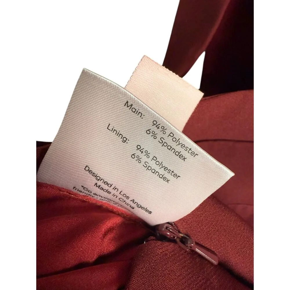 Fame & Partners Firedust Red Plunge Cut Out Sleeveless Slit Gown Size 4 - Image 16