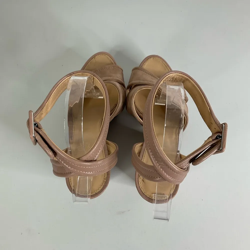 Sergio Rossi Ankle Strap Wedge‎ Heel Sandals Size 39 - Image 5