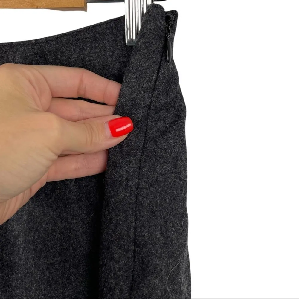 Ralph Lauren Charcoal Gray 100% Wool Mini Pencil Skirt Lined Side Zipper Size 10 - Image 3