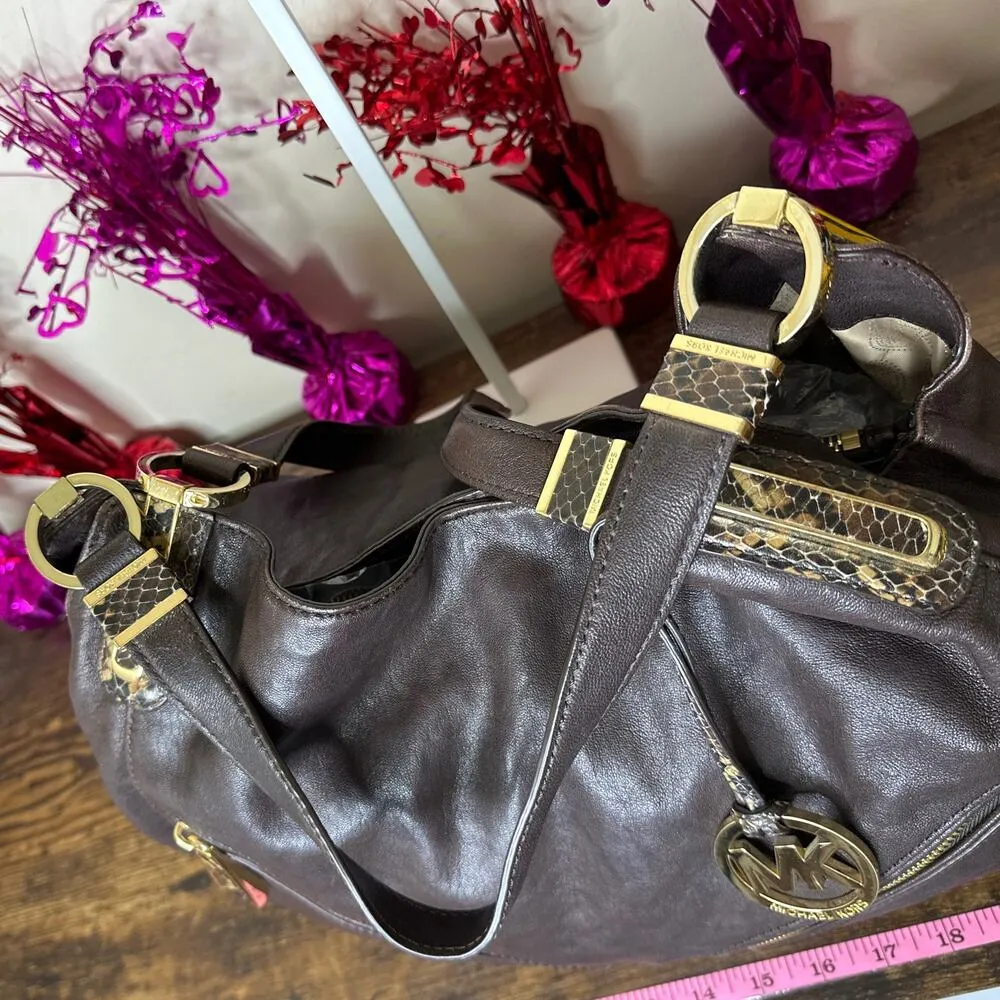 MICHAEL KORS Brown Matilda Shoulder Tote - Image 4