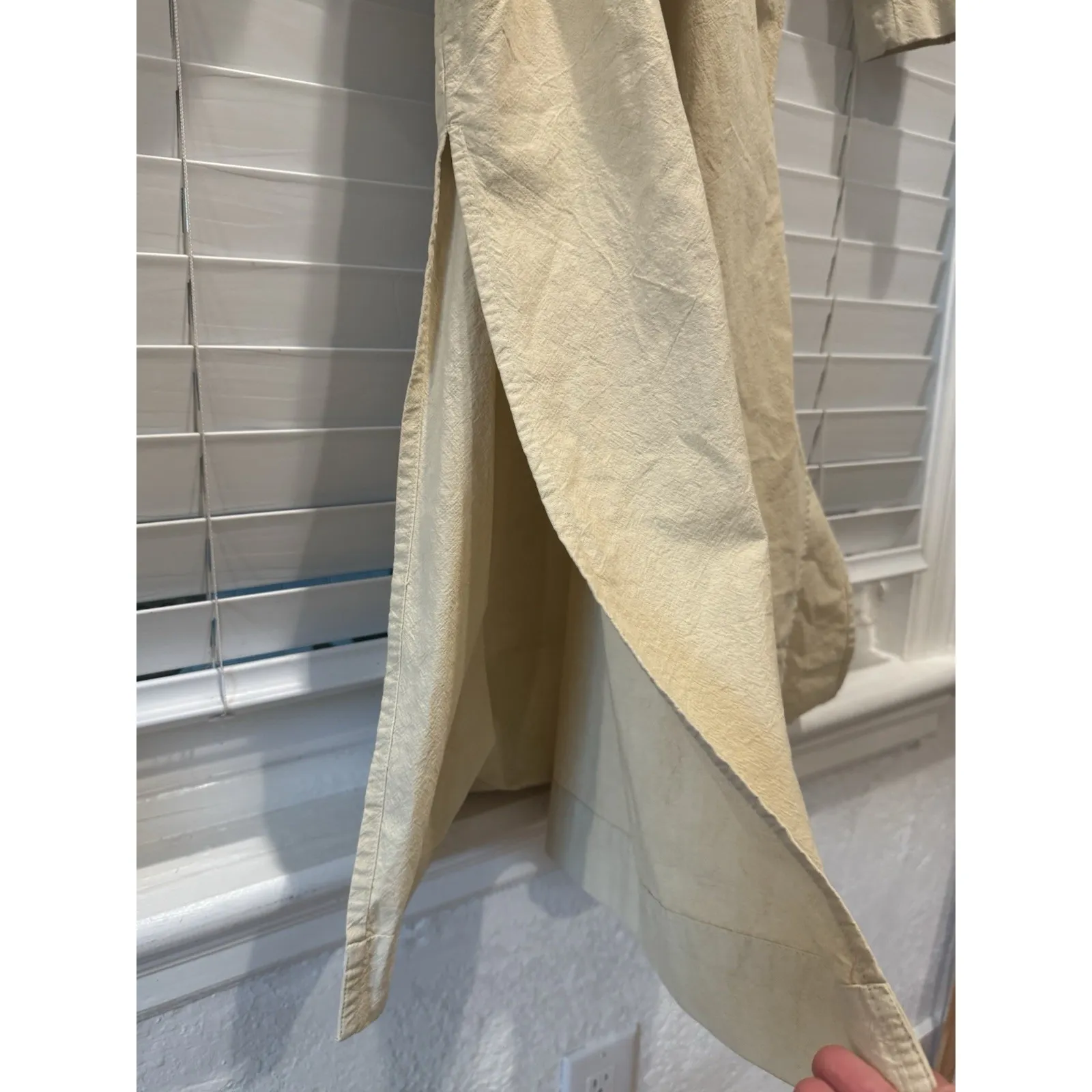 NEW Free People Aubrey Belted Long Sleeve Utility Shirtdress‎ in Cream Khaki XS - Image 6