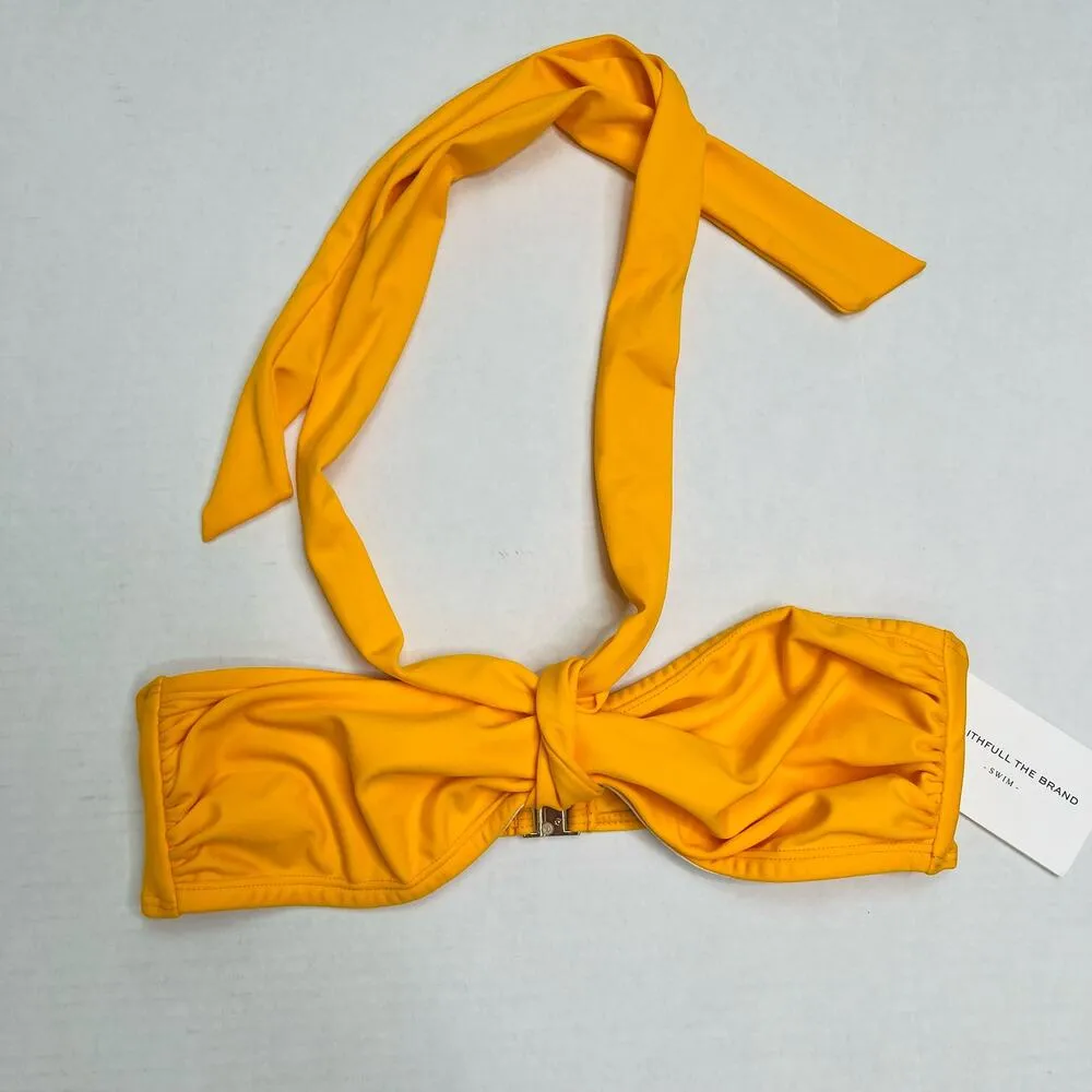 Faithfull the Brand Locales Bikini Top Sun Yellow Size 4/Small NWT - Image 3