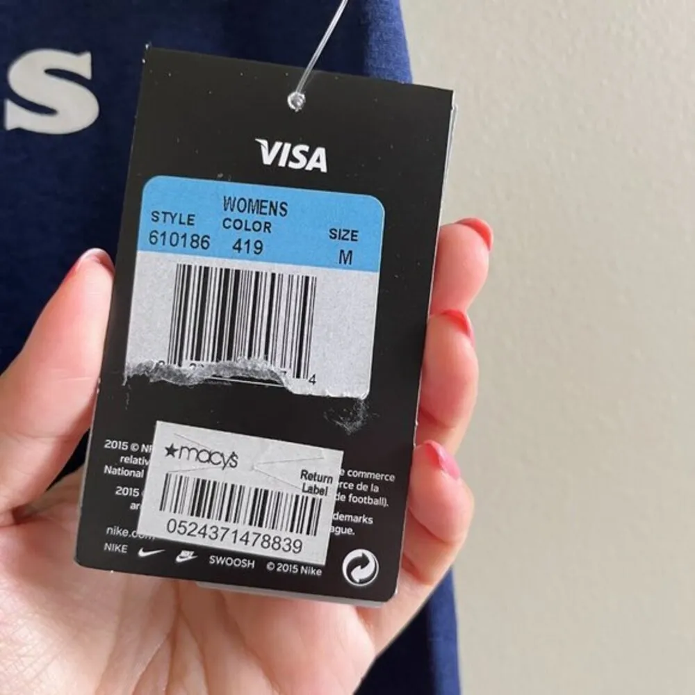 Nike Dri-Fit Womens Size M Seattle Seahawks NFL Football Navy Short Sleeve Shirt - Image 3