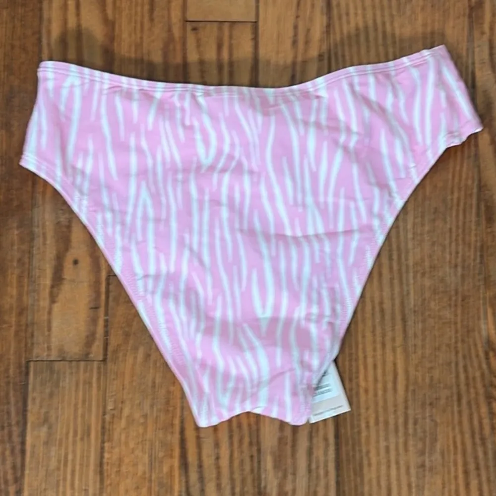 BCBGeneration PINK Seeing Stripes Front Tie High-Waist Bikini‎ Bottoms Small NWT - Image 4