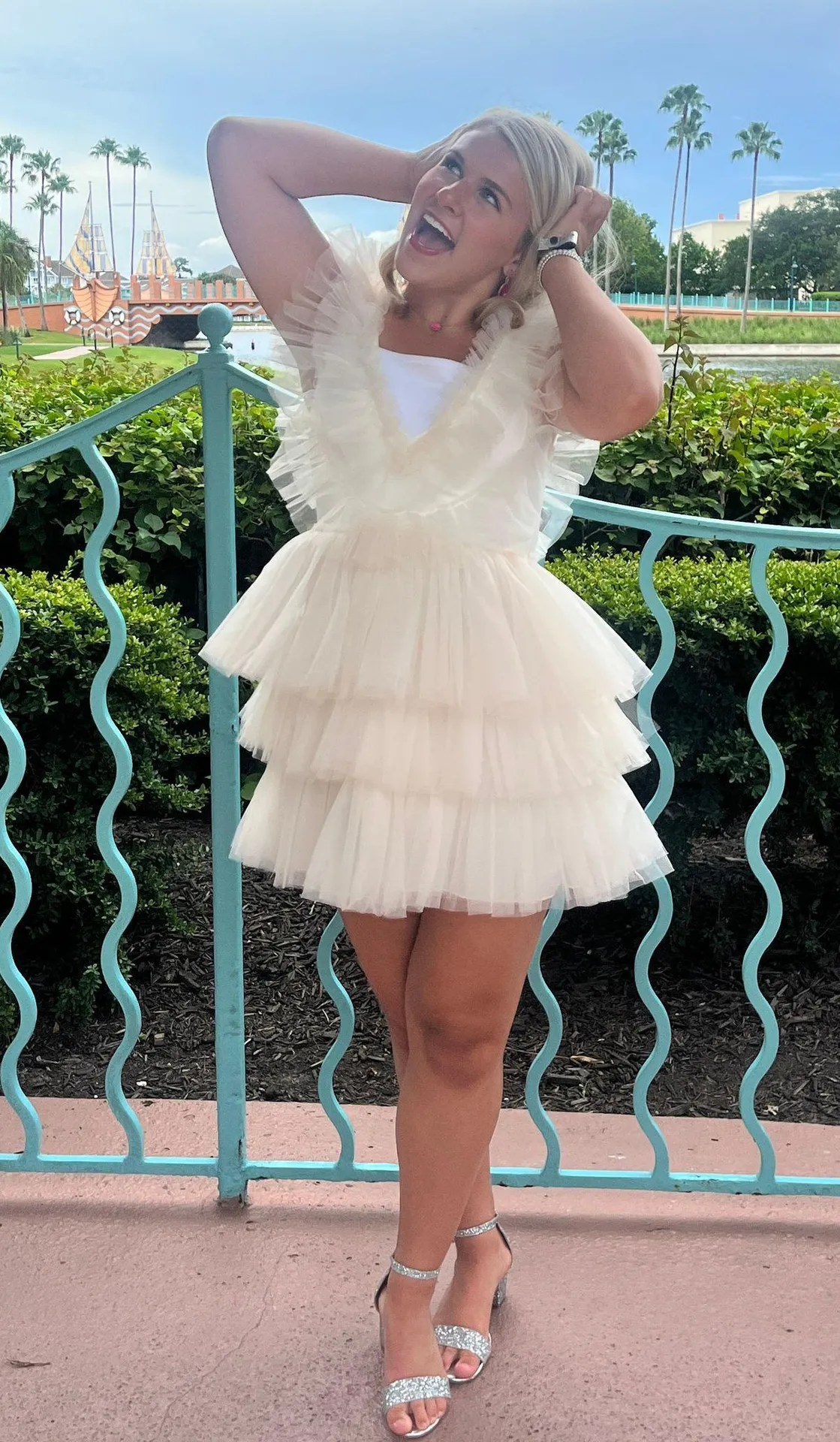 Ruffle Dress White - Image 3