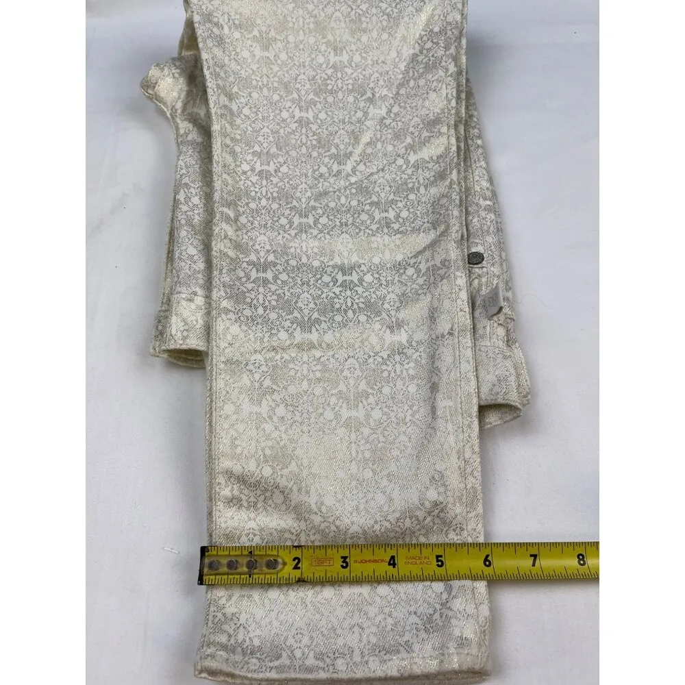 Rock & Republic Women White & Gold Jeans Straight Size 10 (34x26) SKU 4602 - Image 9