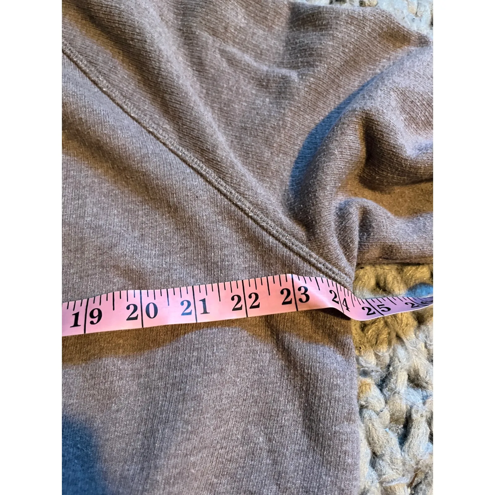 Universal thread rib knit sweatshirt oatmeal, light brown size large - Image 4