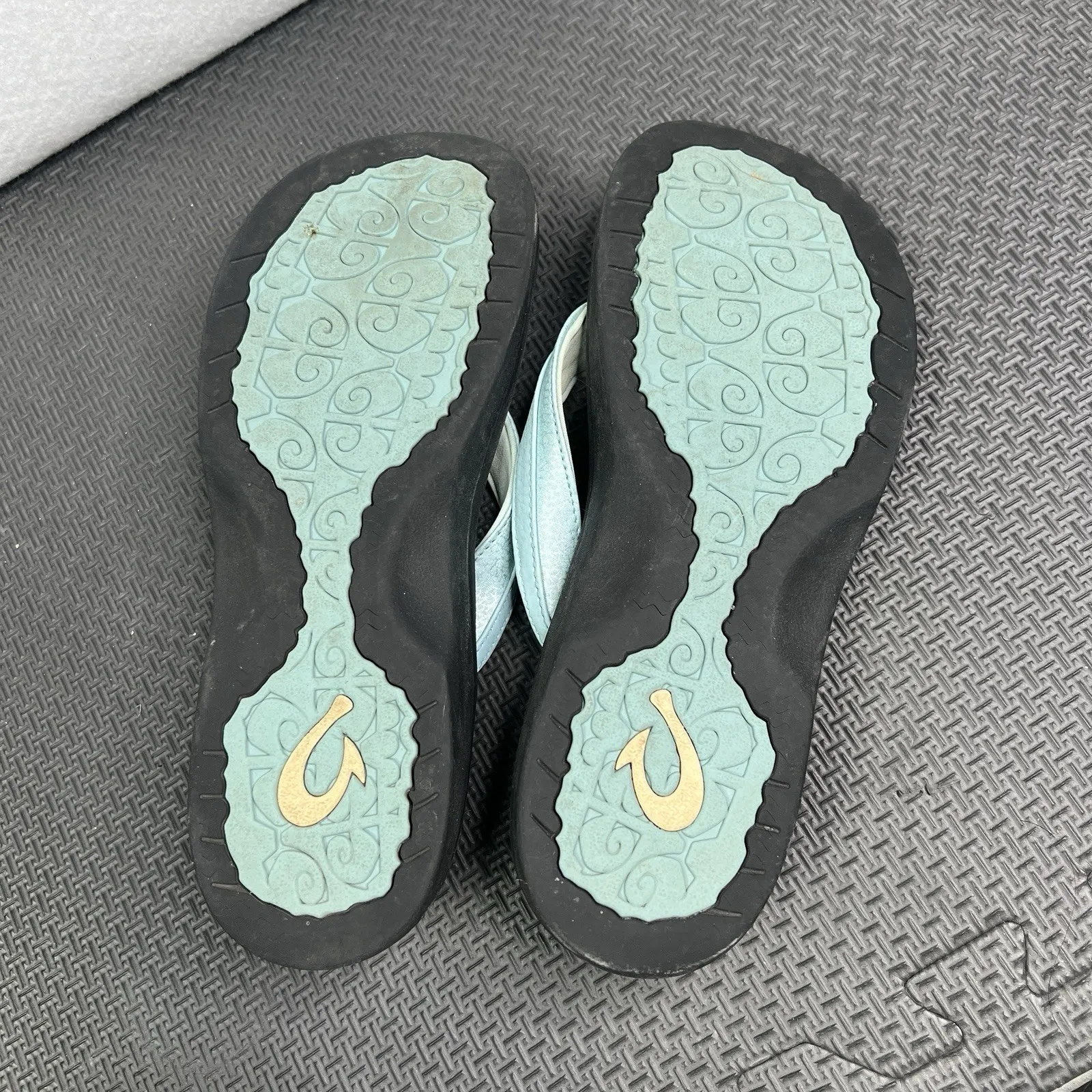 Olukai Ohana Women's Flip Flops Sandals Aqua Blue Black Size 9 Comfort Beach - Image 7