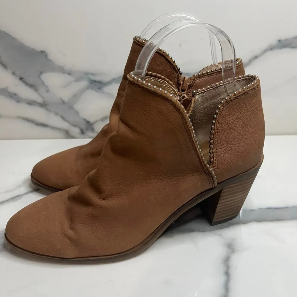 Lucky Brand | Women's Brown Leather Studded Block Heel Pincah Boot Sz 7 - Image 3