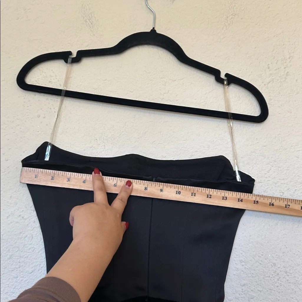 HOUSE OF CB XS A-C 'Persephone' Black Velvet Strapless Corset Maxi Dress NWOT‎ - Image 11