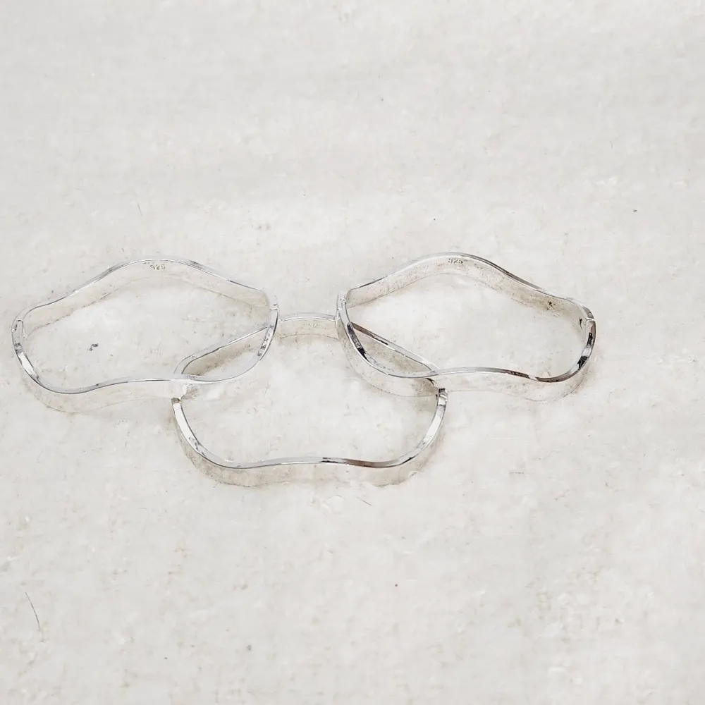 SOLID Sterling Silver Bracelets Set of 2 - Image 2